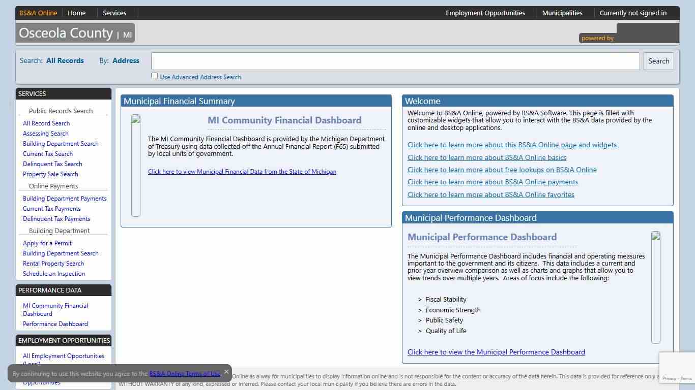 Home Osceola County BS&A Online