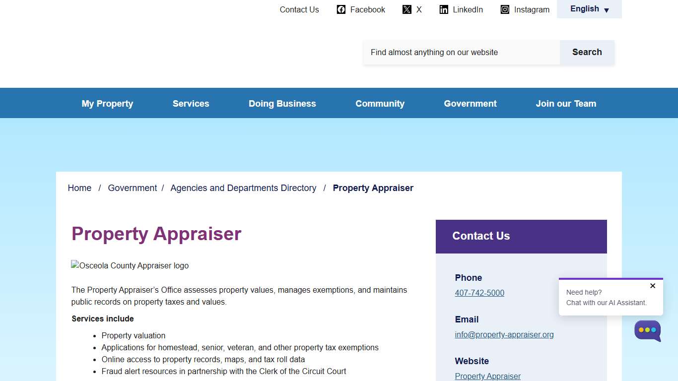 Property Appraiser - Osceola County